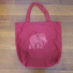 Banana Republic red sequin elephant nylon tote bag